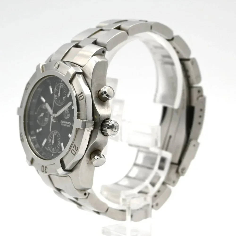 TAG HEUER Aquaracer Chronogra Date Watch CN2111 Automatic SS Black Dial